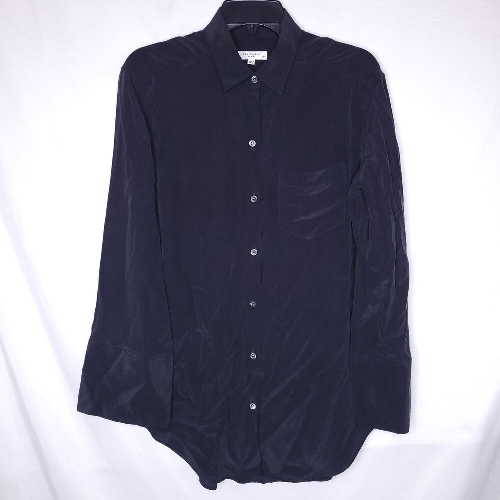 Equipment Femme Silk Blouse Small Black Long Sleeve